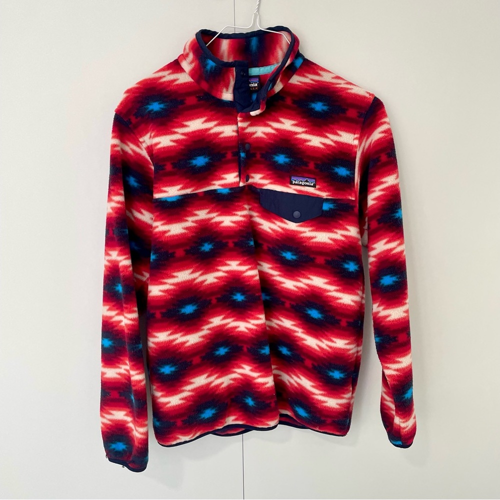 PATAGONIA Women's Lightweight Synchilla Snap-T Fleece Pullover Aztec - Picture 2 of 8
